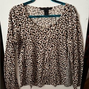 Marc Jacob’s, Brown and White Patterned Top, long sleeve. Marc by Marc Jacob’s